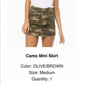 NWT Camo Skirt